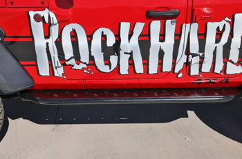 Rock Hard 4x4 RH-90124 RHX Series Tube Slider Rocker Guards with Flat Step for Jeep Wrangler JL 4 Door 2018+