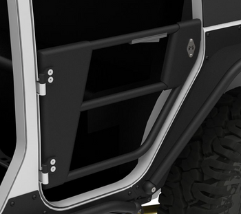 MetalCloak 4101 Aluminum Open Frame Rear Tube Doors for Jeep Wrangler JK 4 Door 2007-2018