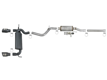 aFe Power 49-48062-B Rebel Series 2.5" 409 Stainless Steel Cat Back Exhaust for Jeep Wrangler JK 2007-2018