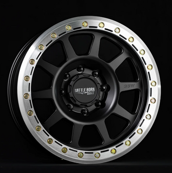 Battle Born Wheels S17955450FFBM-BRD Sierra Flow Formed Beadlock 17x9 Black with Machined Ring