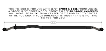Rock Jock RJ-442101-103 Currectlync Tie Rod for Jeep Wrangler JL & Gladiator JT Sport/Sahara with High Steer 2018+