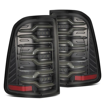 AlphaRex 640030 LUXX-Series LED Tail Lights in Alpha Black for Ram 1500 2019-2024