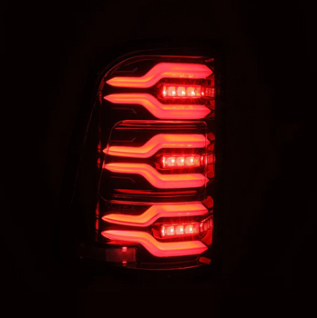 AlphaRex 640030 LUXX-Series LED Tail Lights in Alpha Black for Ram 1500 2019-2024