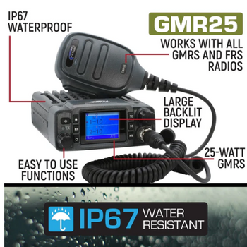 Rugged Radios GMR25 Waterproof GMRS Mobile Radio