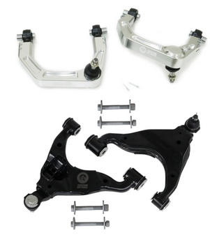 Freedom Off-Road FO-T702FU-BT+FO-T700FL Billet Front Upper Control Arms + OEM Replacement Lower Control Arms 2-4" Lift Non-KDSS for Toyota 4Runner/GX470/FJ Cruiser 2003-2010
