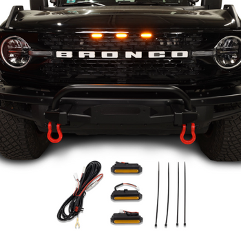 IAG Off-Road IAG-BDY-F3071 I-Line 3PC Amber Grille Light Kit for Ford Bronco 2021+
