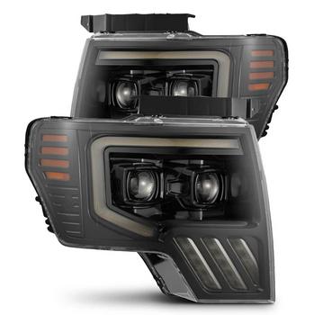 AlphaRex 880481 MK II PRO-Series Halogen Projector Headlights in Black for Ford F150 2009-2014