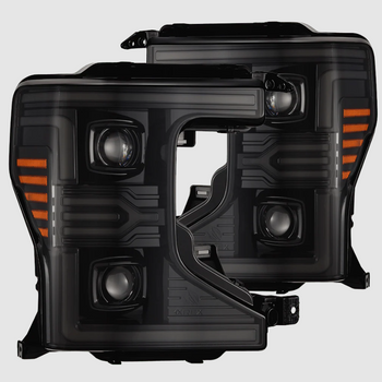 Alpharex 880343 LUX-Series LED Projector Headlights in Alpha Black for Ford Super Duty 2020-2022