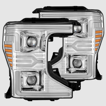 Alpharex 880342 LUX-Series LED Projector Headlights in Chrome for Ford Super Duty 2020-2022