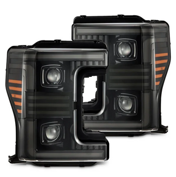 AlphaRex 880320 MK II PRO-Series Halogen Projector Headlights in Alpha Black for Super Duty 2017-2019