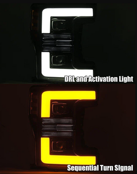 AlphaRex 880106 PRO-Series Halogen Projector Headlights in Black for Super Duty 2017-2019