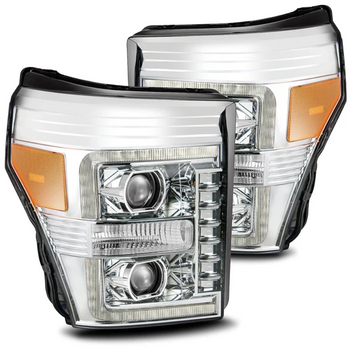 AlphaRex 880141 PRO-Series Halogen Projector Headlights in Chrome for Super Duty 2011-2016