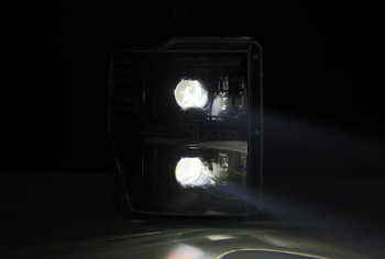 AlphaRex 880313 LUXX-Series LED Projector Headlights in Alpha Black for Ford Super Duty 2008-2010