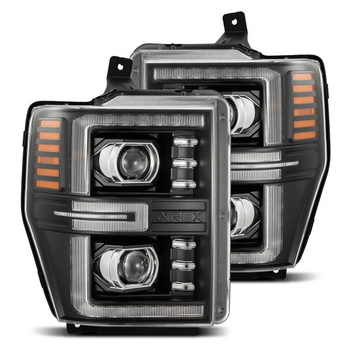 AlphaRex 880312 LUXX-Series LED Projector Headlights in Black for Ford Super Duty 2008-2010