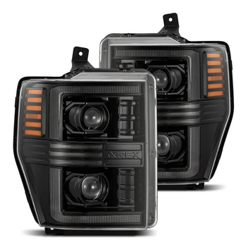AlphaRex 880309 PRO-Series Halogen Projector Headlights in Alpha Black for Ford Super Duty 2008-2010