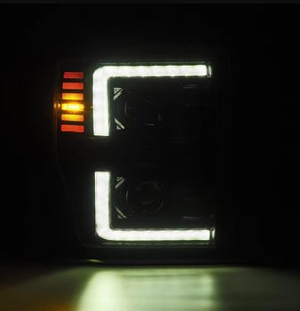 AlphaRex 880309 PRO-Series Halogen Projector Headlights in Alpha Black for Ford Super Duty 2008-2010