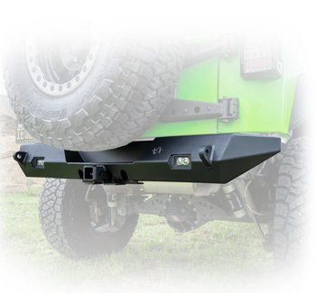 Turn Offroad JKRB-03 Rear Bumper with LED Light Pods & Hitch Receiver for Jeep Wrangler JK 2007-2018