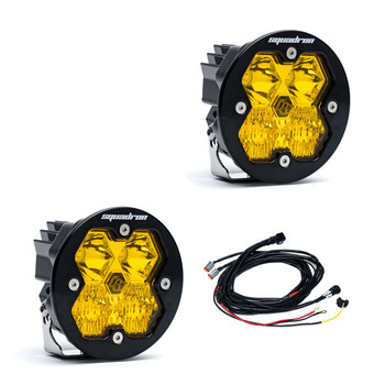 Baja Designs 58-7806-2 Squadron-R 2.0 Sport Black Auxiliary LED Light Pod Pair in Baja Amber
