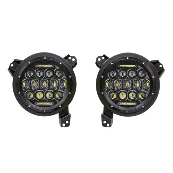 Quake LED QTE903 9" RGB Headlights for Jeep Wrangler JL & Gladiator JT 2018+