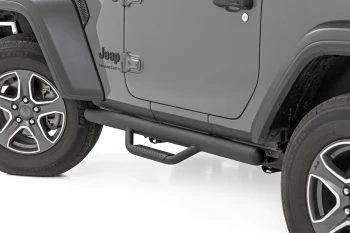 Rough Country RCJ1846B Full Length Nerf Steps for Jeep Wrangler JL 2 Door 4WD 2018+