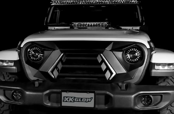 XK Glow  XK-GRILL-JK1-DM XKChrome LED Grille Kit for Jeep Wrangler JK 2007-2018