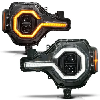 Anzo USA 111639X FORD BRONCO 21-26 Z-SERIES FULL LED PROJECTOR HEADLIGHTS BLACK W/ DRL SWITCH, INITIATION & SEQUENTIAL