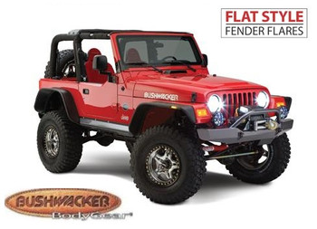 Bushwacker 10920-07 Flat Style Fender Flares for Jeep Wrangler TJ & LJ 1997-2006