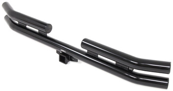 Rampage Products 7648 Real Dual Tube Bumper with Receiver Hitch in Black for Jeep Wrangler YJ, TJ/LJ 1987-2006