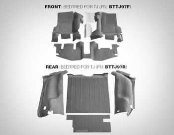 BedRug BTTJ97R BedTred Rear 4 Piece Floor Liner for Jeep Wrangler TJ 1997-2006