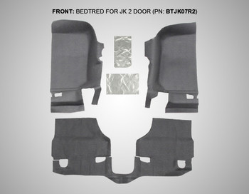 BedRug BTJK07F2 BedTred Front Floor Liner for Jeep Wrangler JK 2 Door 2007-2016