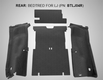 BedRug BTLJ04R BedTred Rear Cargo Liner Kit for Jeep Wrangler LJ 2003-2006