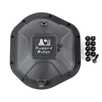 Rugged Ridge 16595.12 Boulder Aluminum Diff Cover in Matte Black for Dana 44 Axles