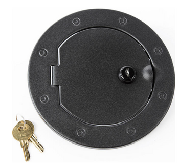 Rugged Ridge 11229.06 Locking Gas Cap Cover in Textured Black for Jeep Wrangler JK