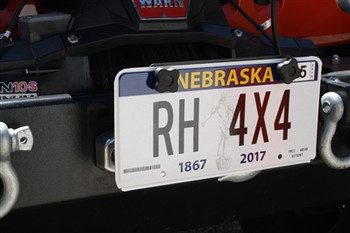 Rock Hard 4x4 RH-4004 Universal Fairlead License Plate Mount with Cable Lanyard