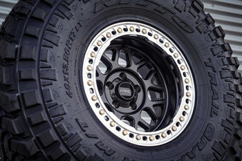 KMC Wheels Grenade Crawl Beadlock in Satin Black with Custom Powder Coated Satin Black Ring