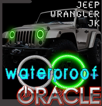 Oracle Lighting 3943-001 Waterproof LED Headlight Halo Kit in White for Jeep Wrangler JK 2007-2018
