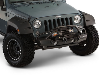 Bushwacker 10077-02 Factory Coverage Front Pocket Style Fender Flares for Jeep Wrangler JK 2007-2018