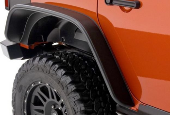 Bushwacker 10050-07 Rear Flat Style Fender Flares for Jeep Wrangler JK 4 Door 2007-2018