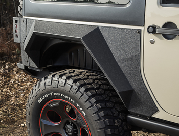 Rugged Ridge 11615.03 XHD Rear Armor Fenders for Jeep Wrangler JK 2 Door 2007-2018