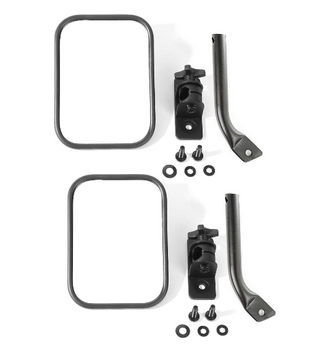 Rugged Ridge 11025.22 Square Stubby Mirror Pair for Jeep Wrangler TJ & JK 1997-2018