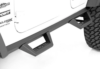Rough Country 90765B Contoured Drop Steps for Jeep Wrangler JK 4 Door 2007-2018
