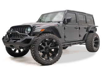 Fab Fours JL18-G1750-1 Tube Rock Sliders in Black for Jeep Wrangler JL 4 Door 2018+