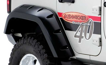 Bushwacker 10044-02 Extended Coverage Pocket Style Fender Flares for Jeep Wrangler JK 4 Door 2007-2018