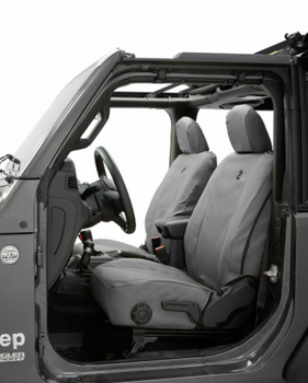 Bestop 29290-09 Front Seat Cover Pair in Charcoal for Jeep Wrangler JL & Gladiator JT 2018+