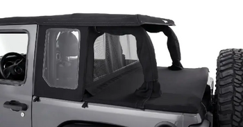 Bestop 53900-35 HalfTop Soft Top in Black Diamond for Jeep Wrangler JK 2 Door 2007-2018
