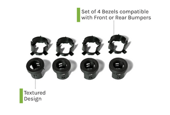 DV8 Offroad MPRSNSR-01 Mopar Sensor Bezel Set of 4 for Jeep Wrangler JL, Gladiator JT & Ram 2018+
