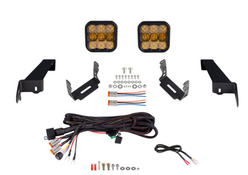 Diode Dynamics DD7288 SS5 Sport Bumper LED Pod Light Kit in Amber Combo for Jeep Wrangler JL & Gladiator JT 2018+