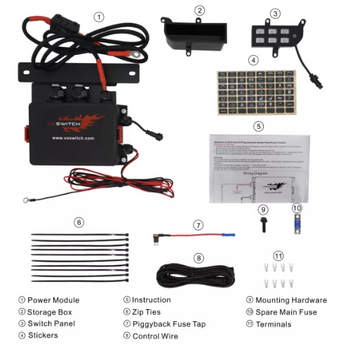 VoSwitch JL300 Lower Dash 6-Switch Power Panel for Jeep Wrangler JL & Gladiator JT 2018+