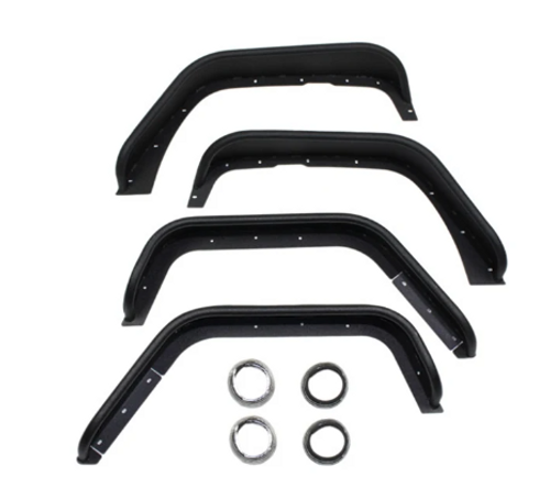 Fishbone Offroad FB33006 Front & Rear Aluminum Tube Fenders in Black for Jeep Wrangler JK 2007-2018