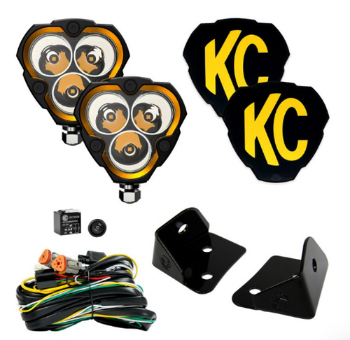 KC Hilites 97126 Flex Era 3 2-Light system with Pillar Mounts for Jeep Wrangler JK 2007-2018